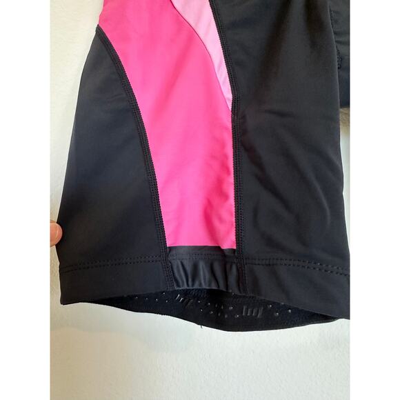Nooyme Women's Bike Short Cycling Short Size Large 6 inch Padded Black and Pink - Picture 4 of 11